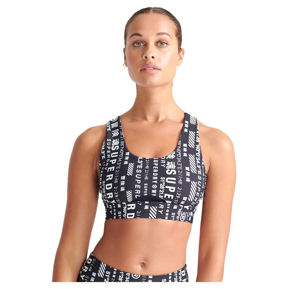 

Спортивный бюстгальтер Superdry Training Medium Support, черный