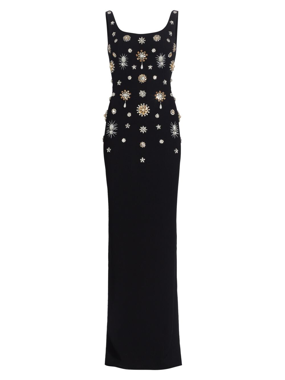 

Платье с круглым вырезом и брошью Zuhair Murad, черный