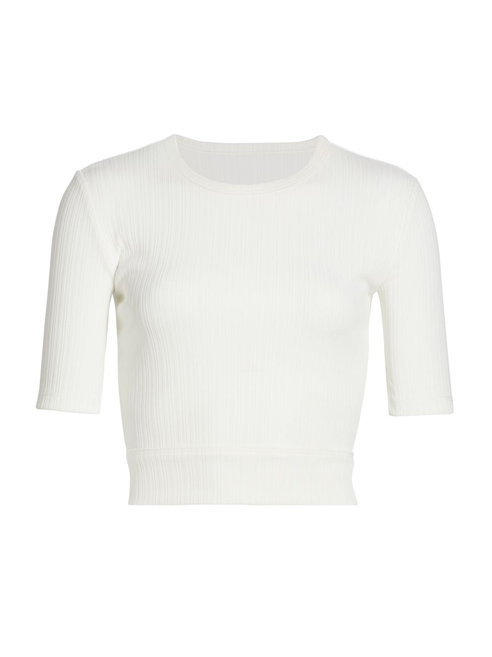 

Укороченный топ из трикотажа в рубчик Helmut Lang, белый