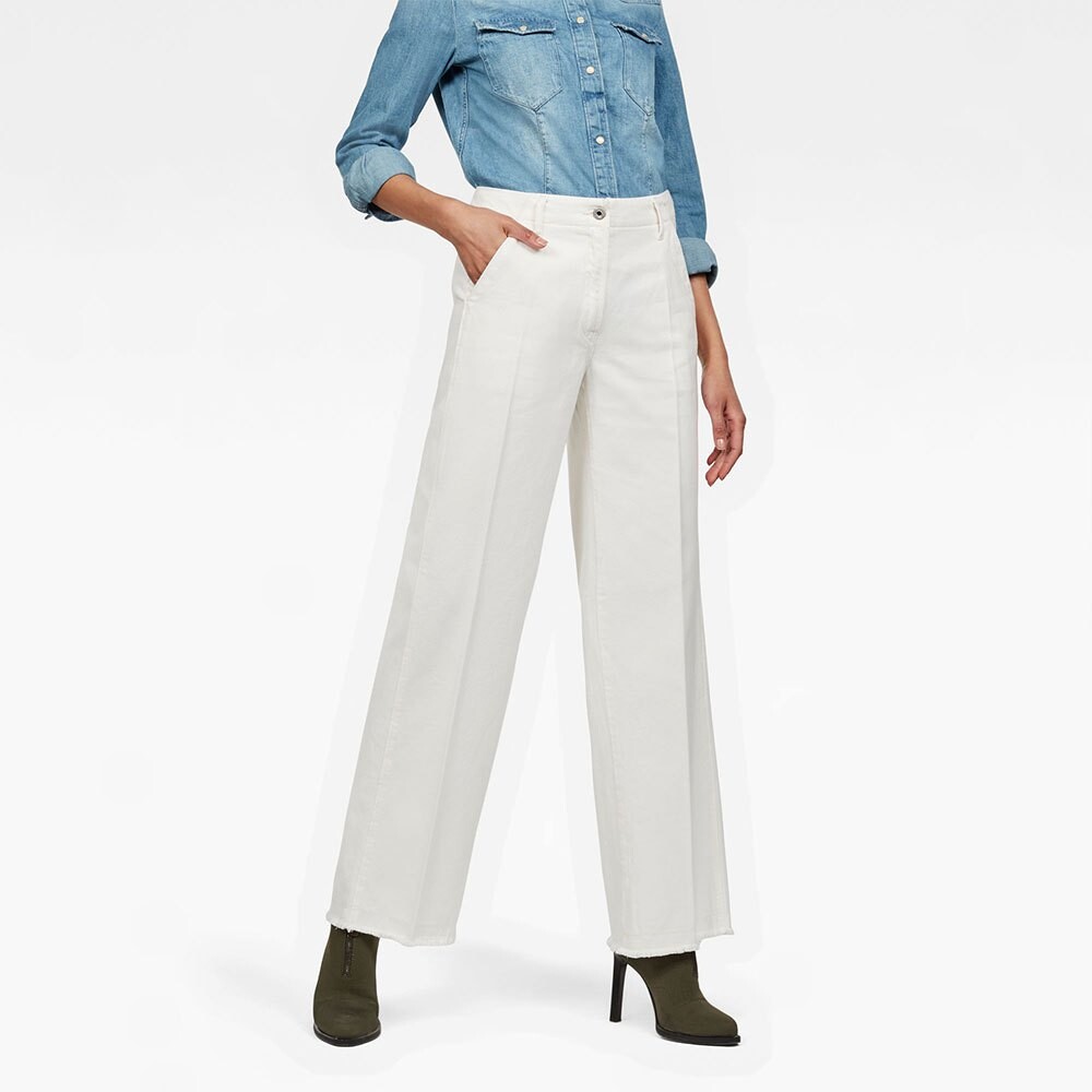 

Брюки G-Star Page Wide Fringe high waist, белый