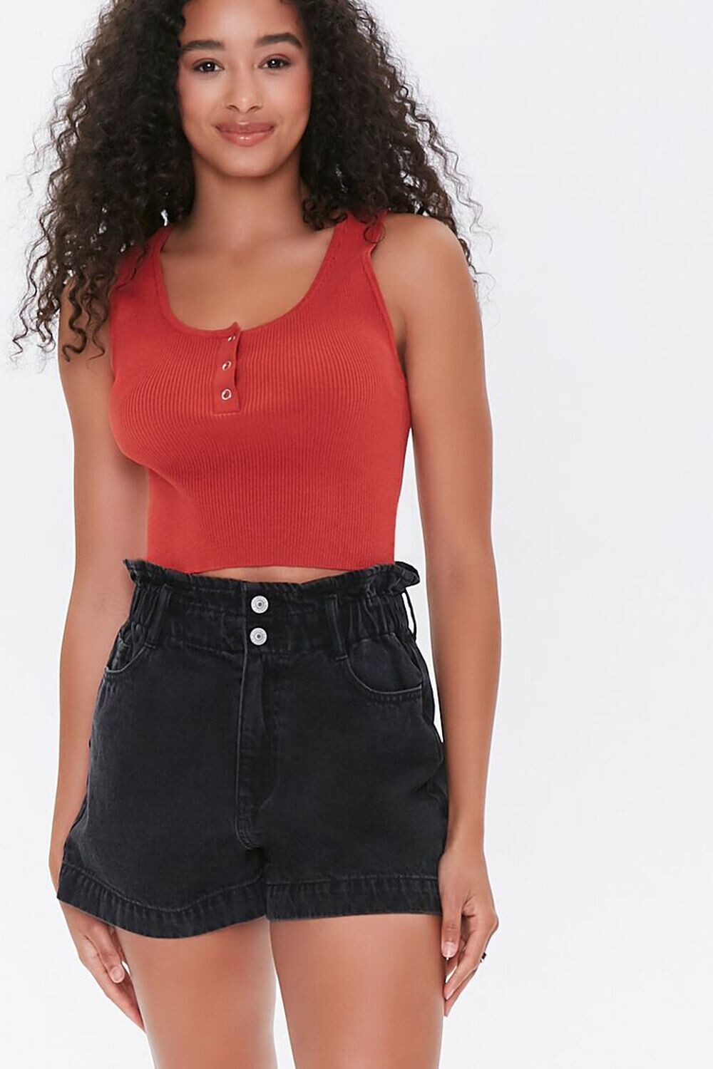 

Джинсовые шорты в бумажном пакете Forever 21, черный