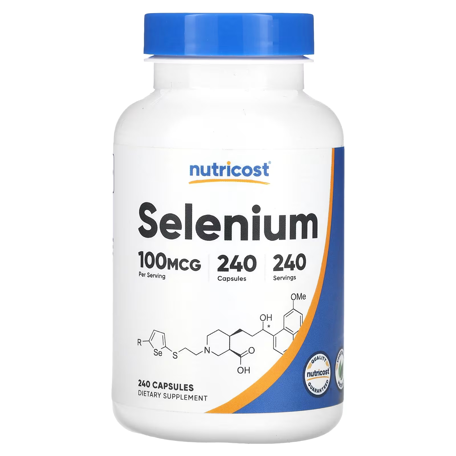 Селен Nutricost 100 мкг, 240 капсул nutricost витамин b12 2000 мкг 240 капсул
