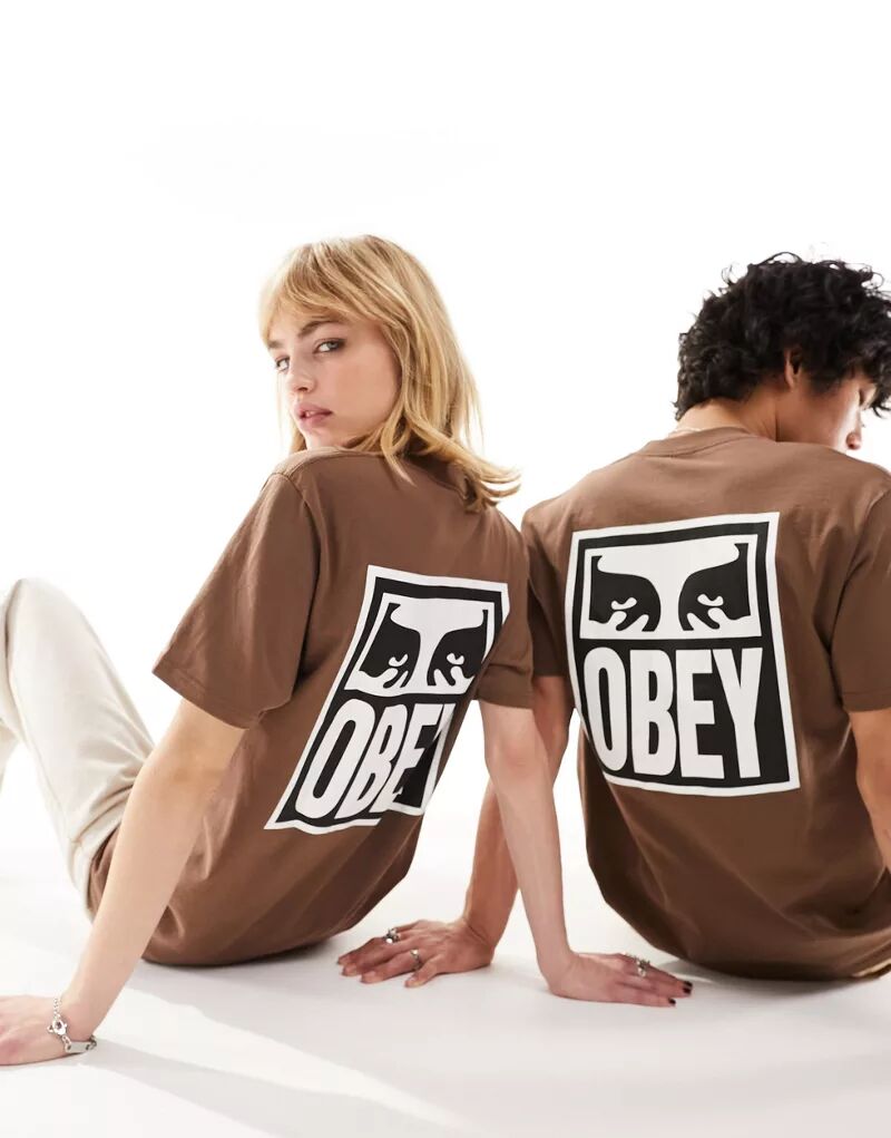 Коричневая футболка унисекс Obey Icon Eyes 2