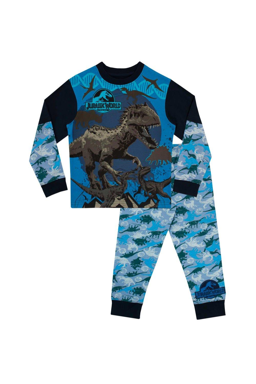 Пижама Ти-Рекс Jurassic World, синий детская имитация фигурки животных реалистичный динозавр юрского периода модель мира игрушка рэптор подарок на день рождения для мальчи