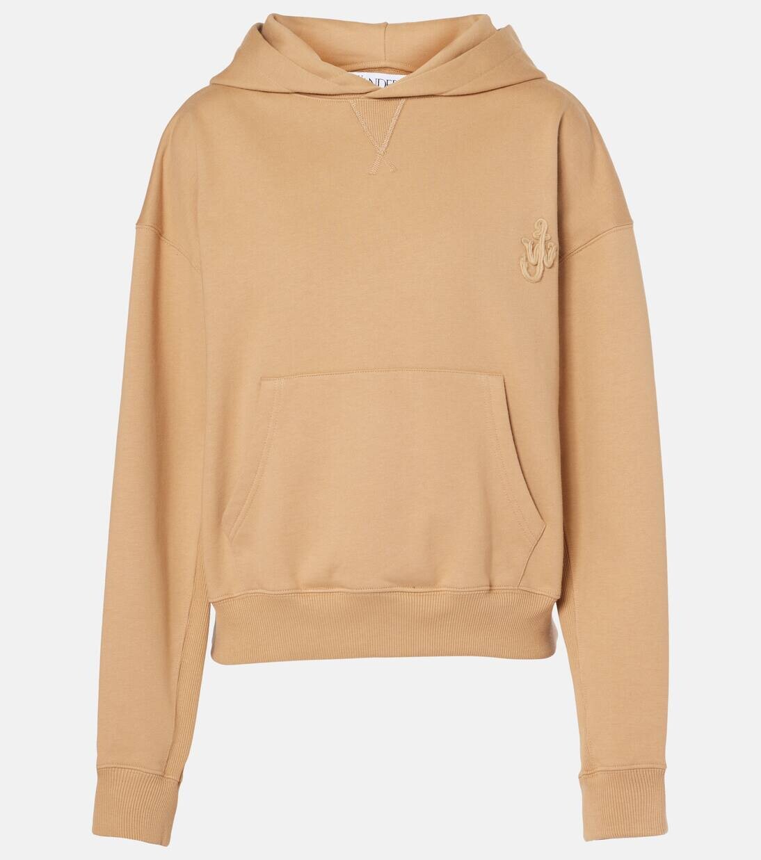 

Толстовка с капюшоном из хлопкового джерси с логотипом Jw Anderson, бежевый