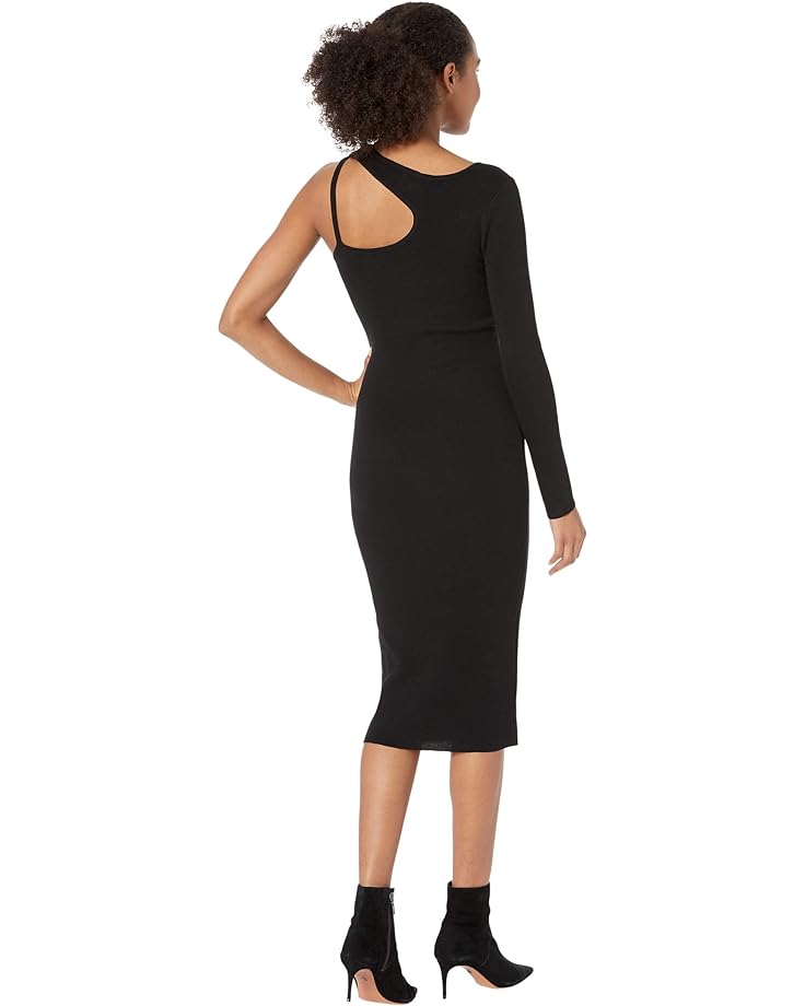 Платье MOON RIVER Cutout Fitted Midi Sweaterdress, черный