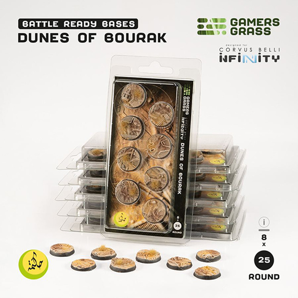 

Аксессуары Gamers Grass Battle Ready Bases: Dunes of Bourak - Round 25mm (8)