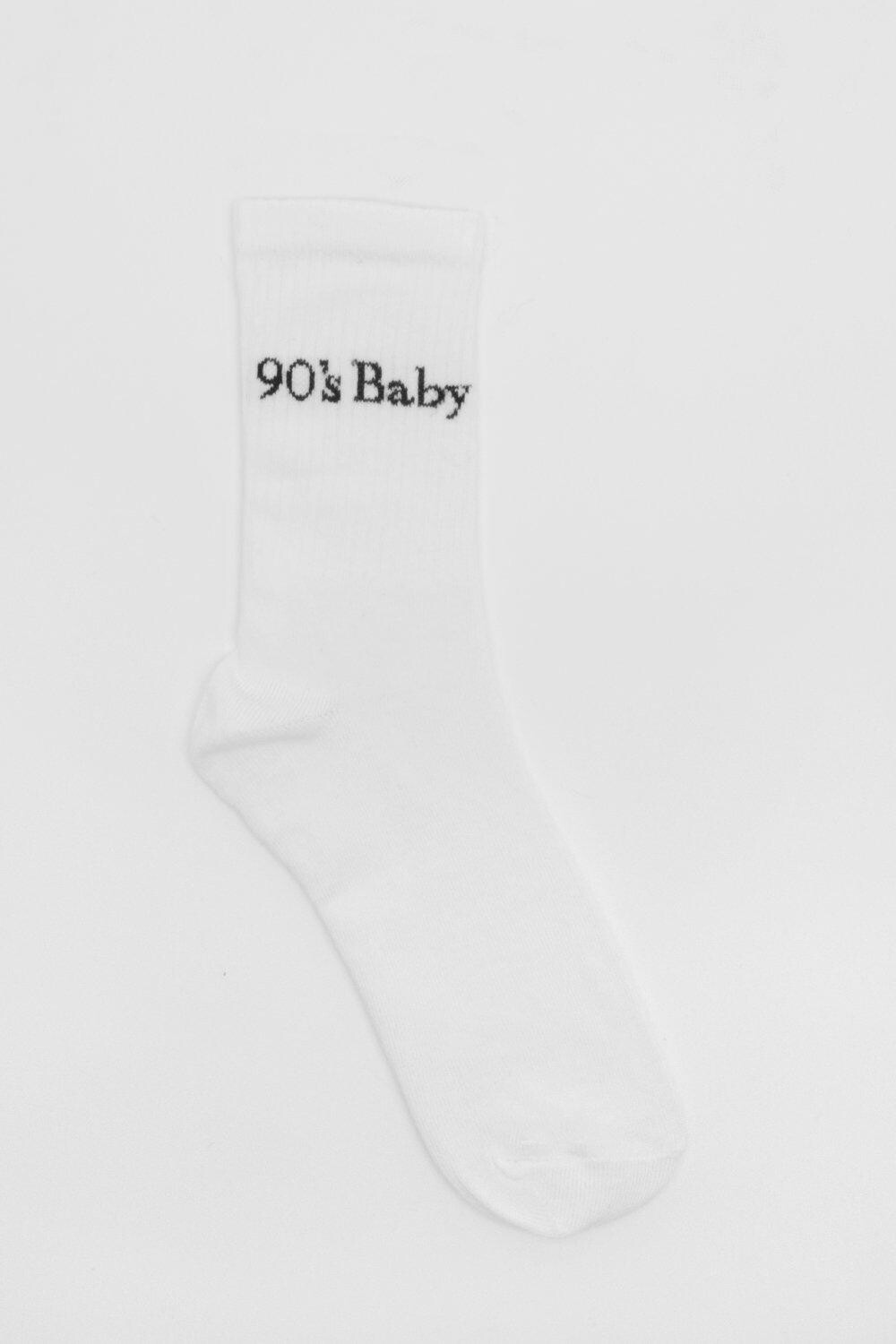 

Белые детские спортивные носки в рубчик в стиле 90-х boohoo, белый