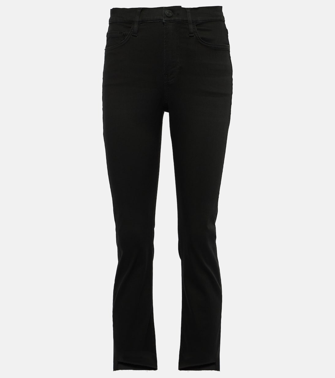 цена Укороченные расклешенные джинсы с высокой посадкой Frame, черный