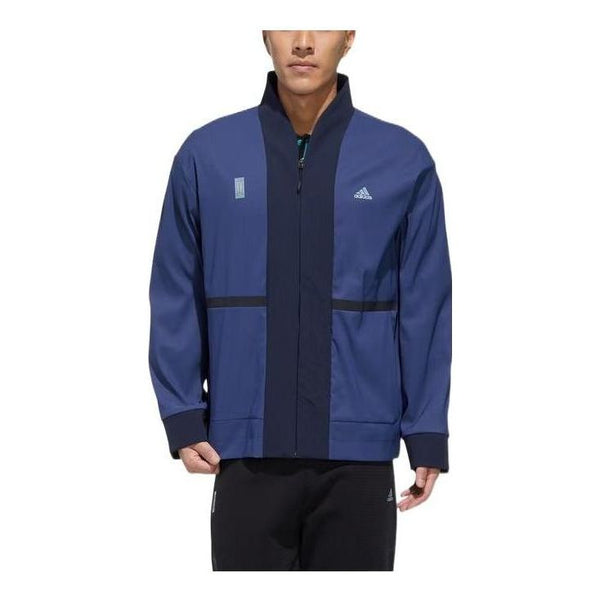 Куртка Men's adidas SS22 Solid Color Logo Printing Sports Blue Jacket, синий