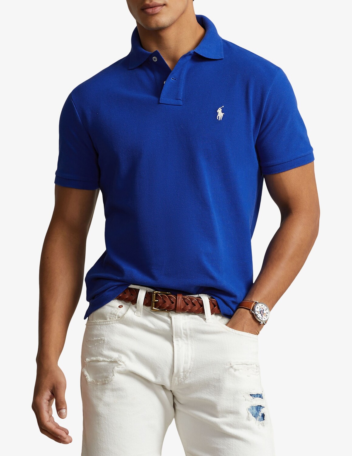 

Поло узкого кроя Ralph Lauren, синий