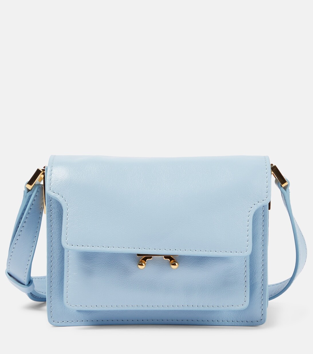 

Кожаная сумка через плечо Trunk Mini Marni, синий