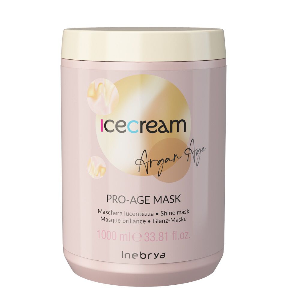 Маска для блестящих волос с аргановым маслом Inebrya Ice Cream Argan Age, 1000 мл мороженое чистая линия ice gravity сочное манго 12% 270 г