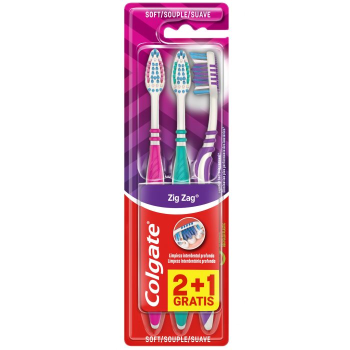 Зубная щетка Cepillo de Dientes Zig Zag Colgate, Suave зубная щетка colgate zig zag gum care мягкая