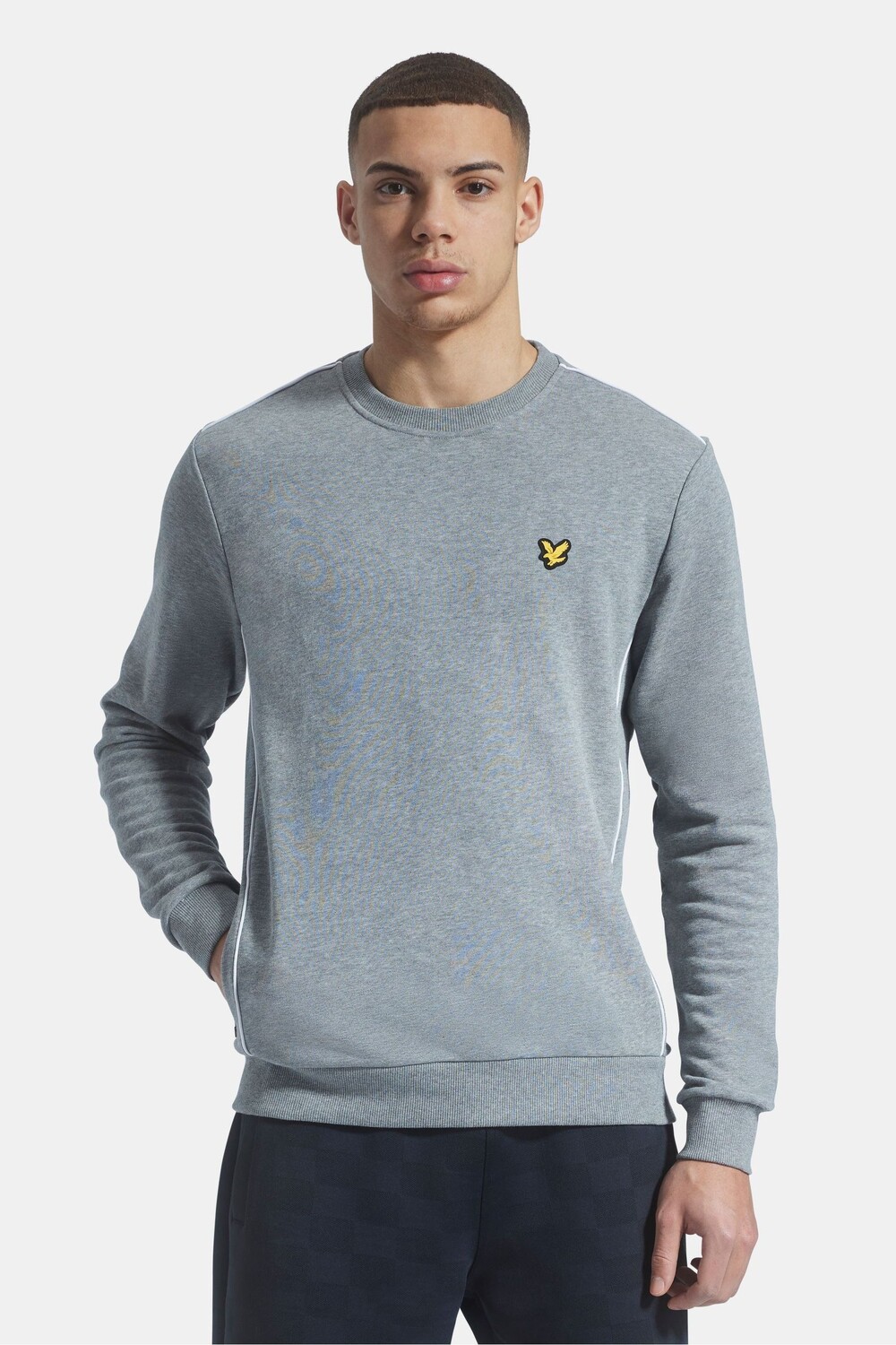 

Серая толстовка с круглым вырезом и контрастной окантовкой Lyle & Scott, серый