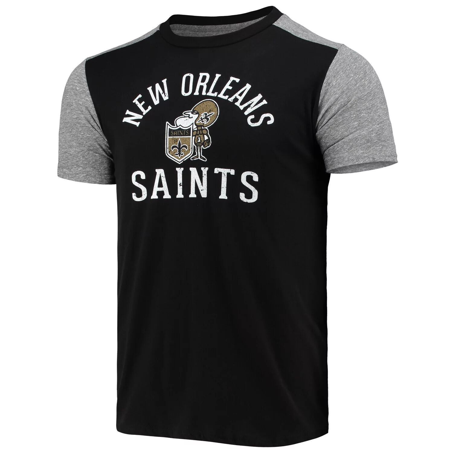 

Мужская футболка черного/серого цвета с нитками New Orleans Saints Gridiron Classics Field Goal Slub Majestic, Черный