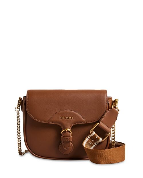 

Эсия Кожа &; Седельная сумка через плечо с лямками Ted Baker, цвет Brown