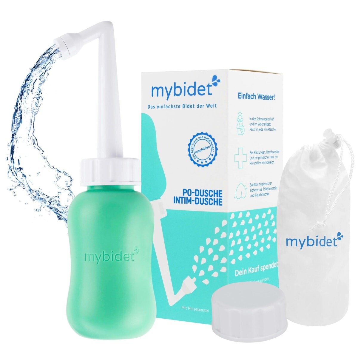 

Душ и интимный душ Mint в комплекте дорожная сумка и крышка 1 шт. mybidet