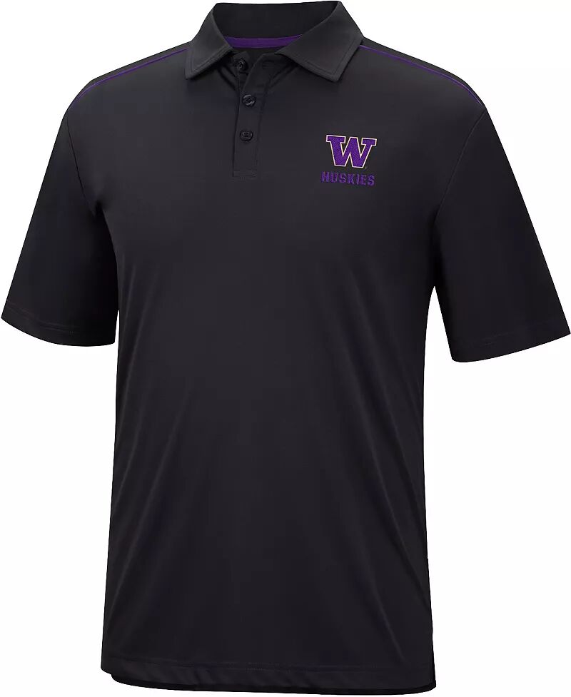 Colosseum Мужская черная футболка-поло Washington Huskies