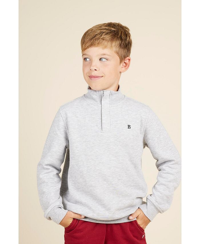 

Флисовый свитшот с четвертью молнией Big Boys Brooks Brothers, серый