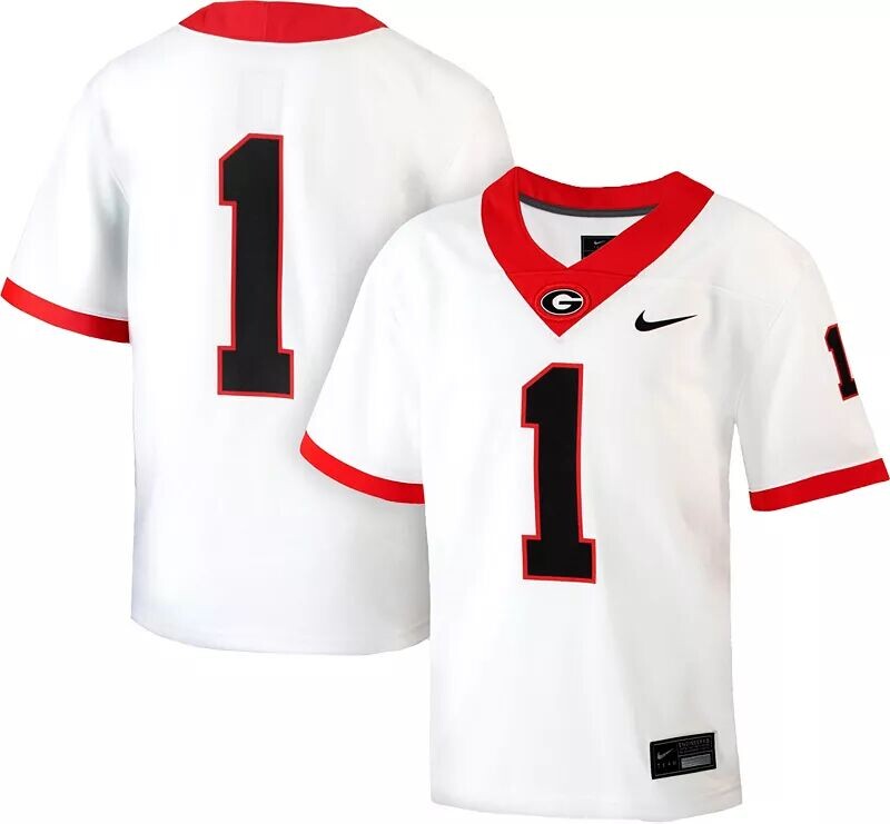 

Белая реплика футбольной майки Nike Youth Georgia Bulldogs #1