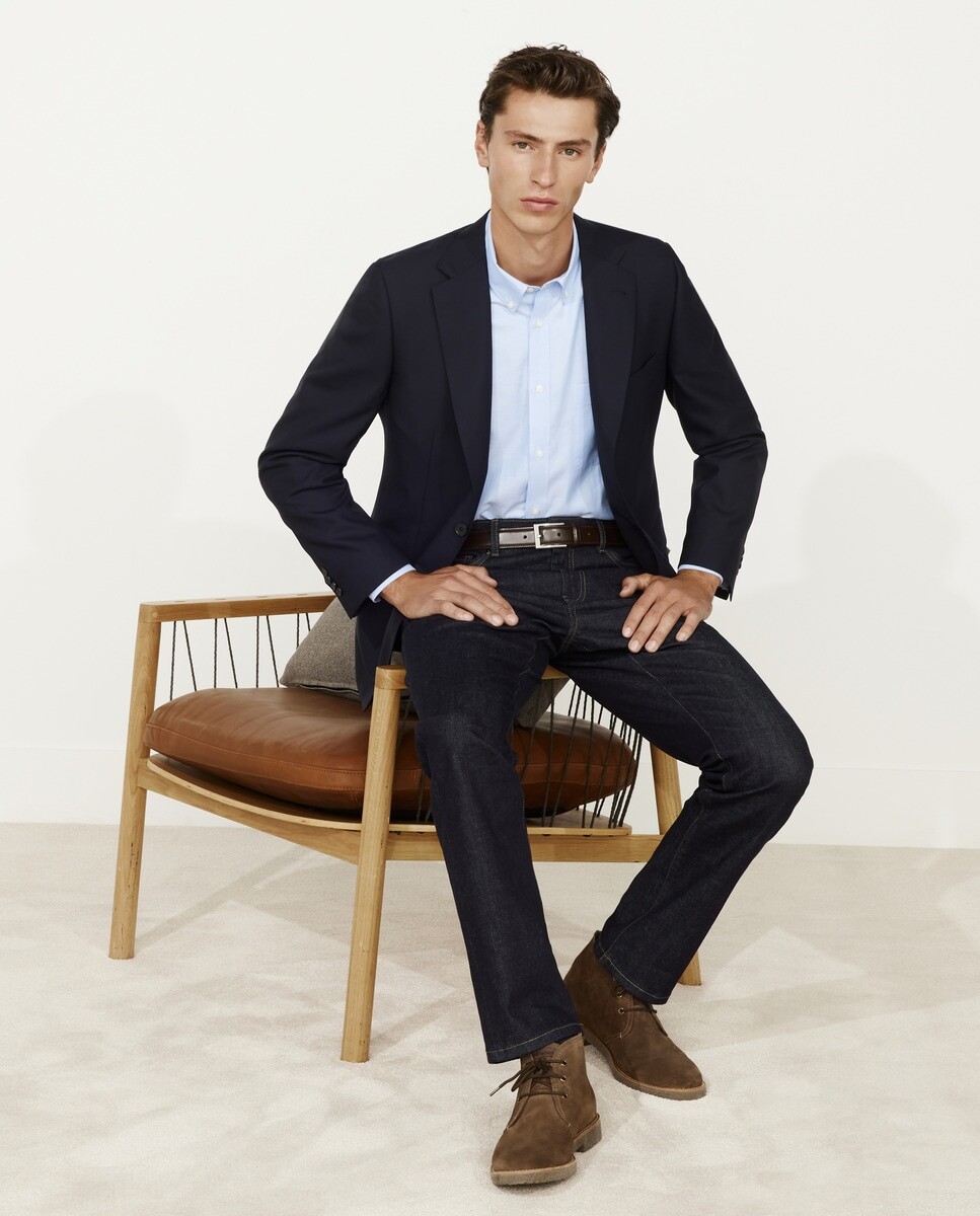 

Dustin Modern fit синяя мужская куртка с микроструктурой Dustin, синий