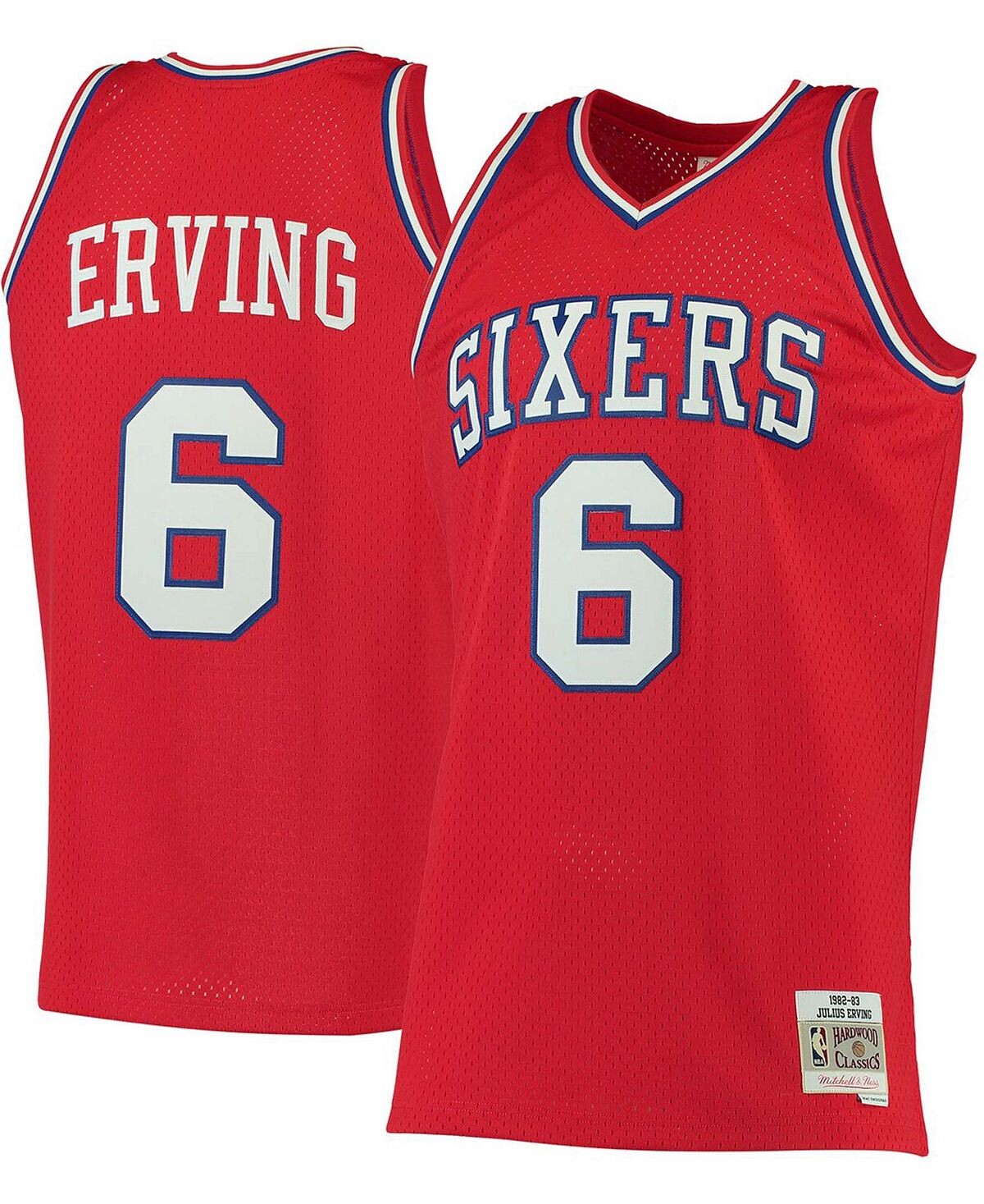 

Мужское джерси Julius Erving Red Philadelphia 76Ers 1982-83 Hardwood Classics Swingman Mitchell & Ness