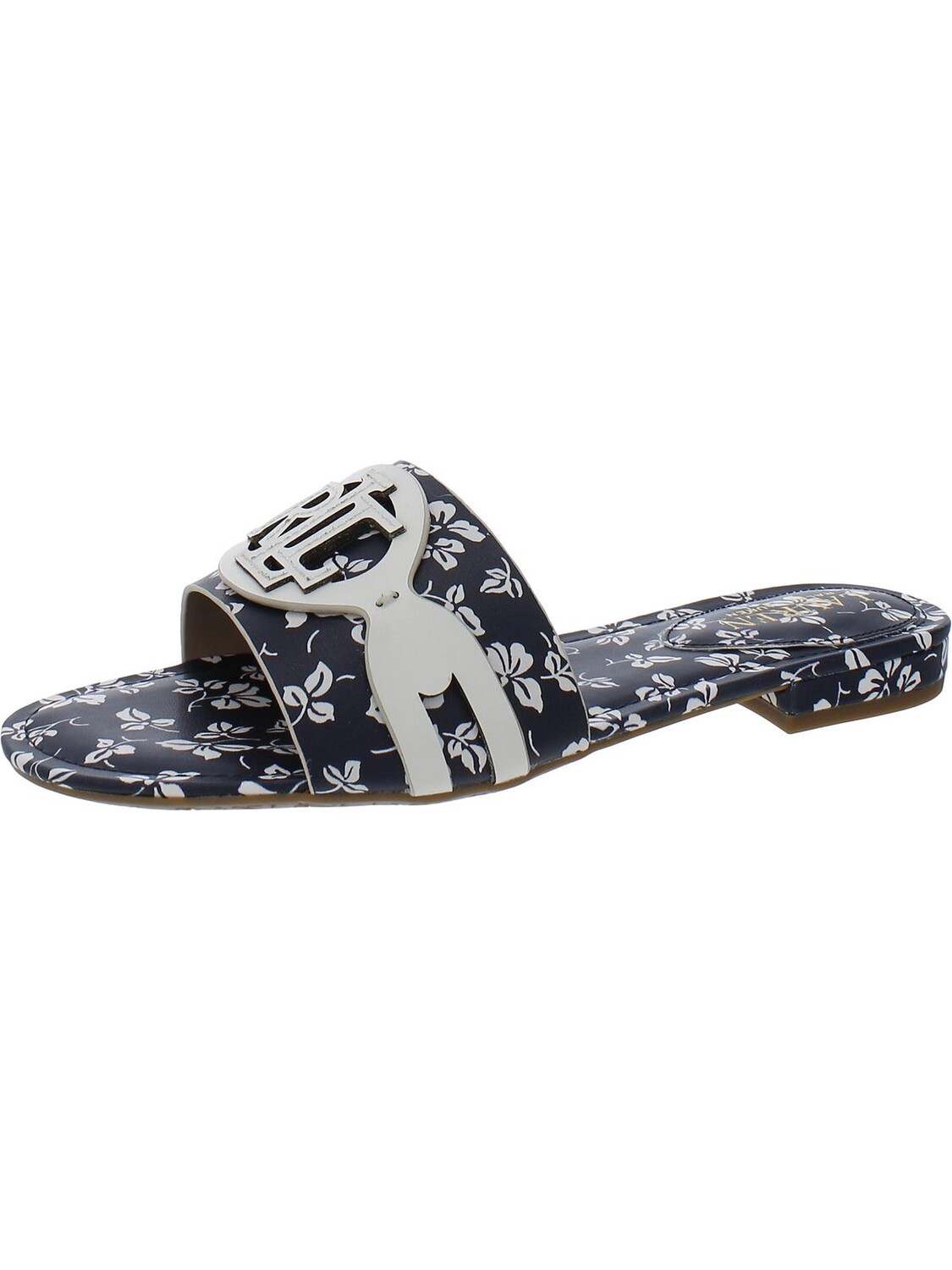 

ALEGRA Женские парусиновые шлепанцы с логотипом Lauren Ralph Lauren, цвет Navy Multi