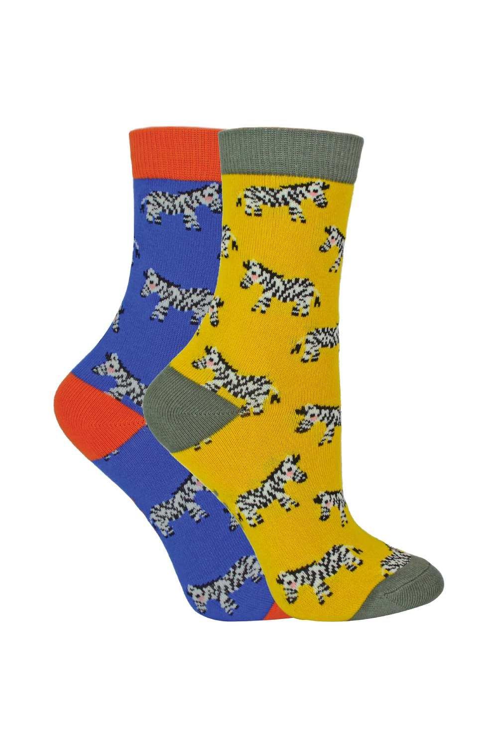 2 пары бамбуковых носков | Носки с рисунком, новинка, дизайн Miss Sparrow, желтый