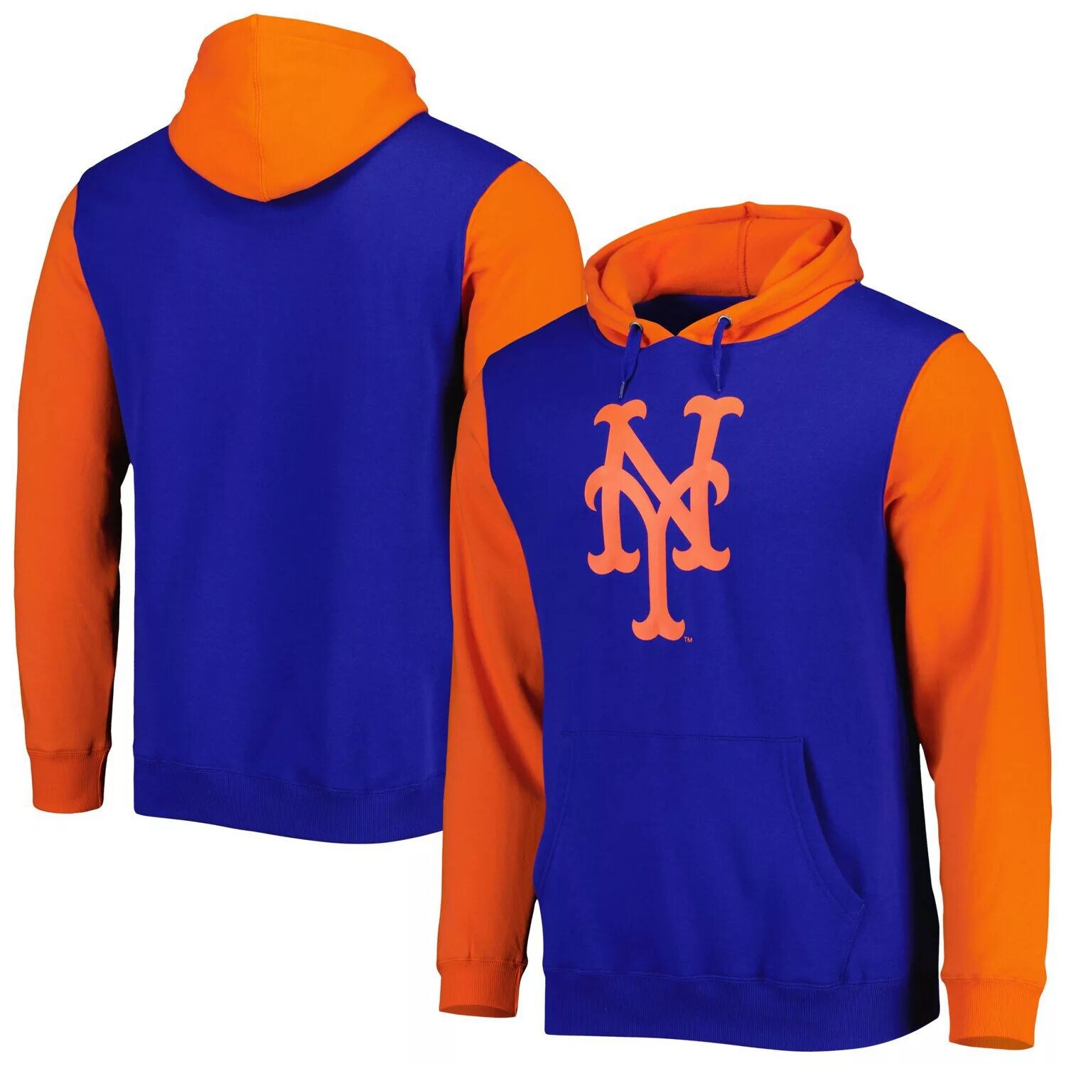 

Мужской пуловер с капюшоном Royal/оранжевый New York Mets Team Stitches