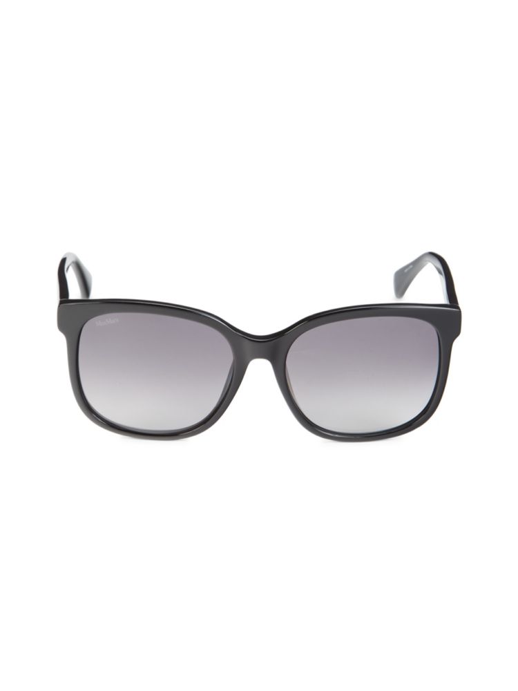Квадратные солнцезащитные очки 57MM Max Mara, черный цена и фото