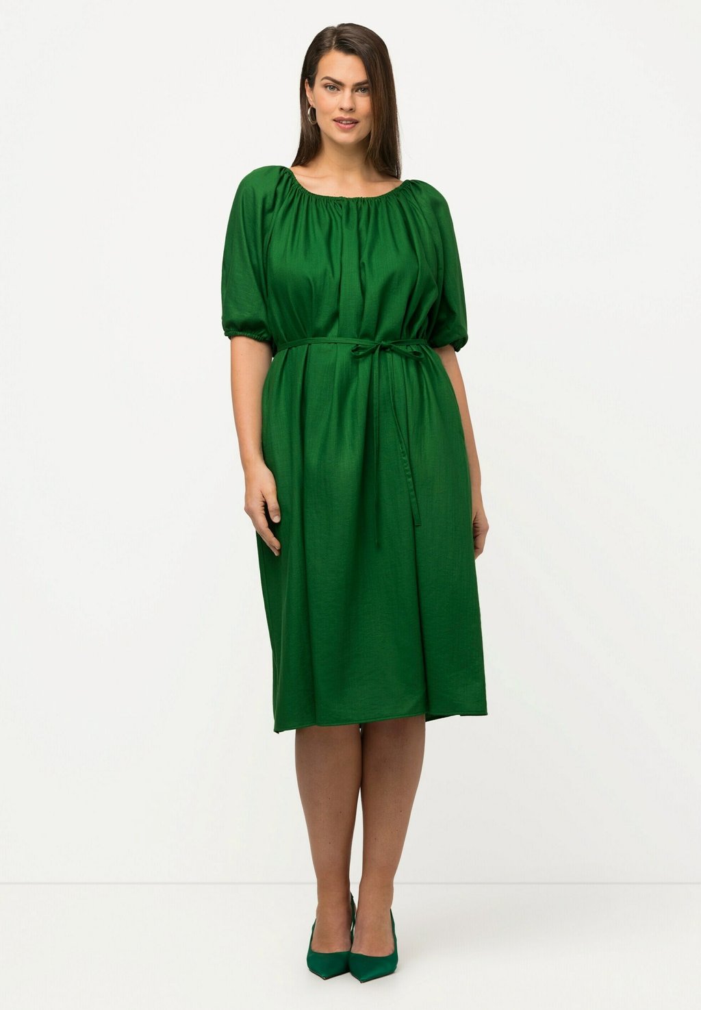 Летнее платье Ulla Popken, темно-зеленый платье рубашка ulla popken темно зеленый