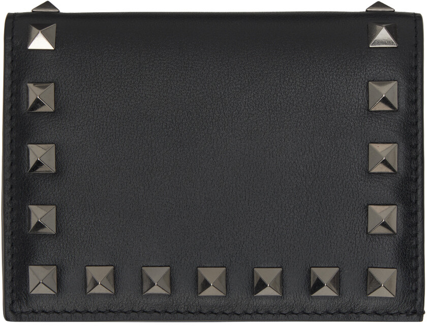 

Черный маленький кошелек Rockstud Valentino Garavani