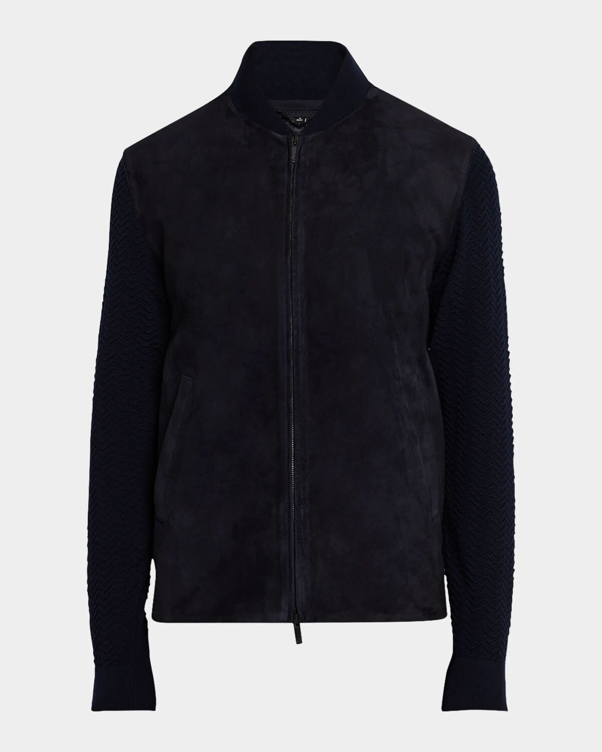 

Мужская куртка-бомбер из замшевой ткани Giorgio Armani, цвет Blue Navy
