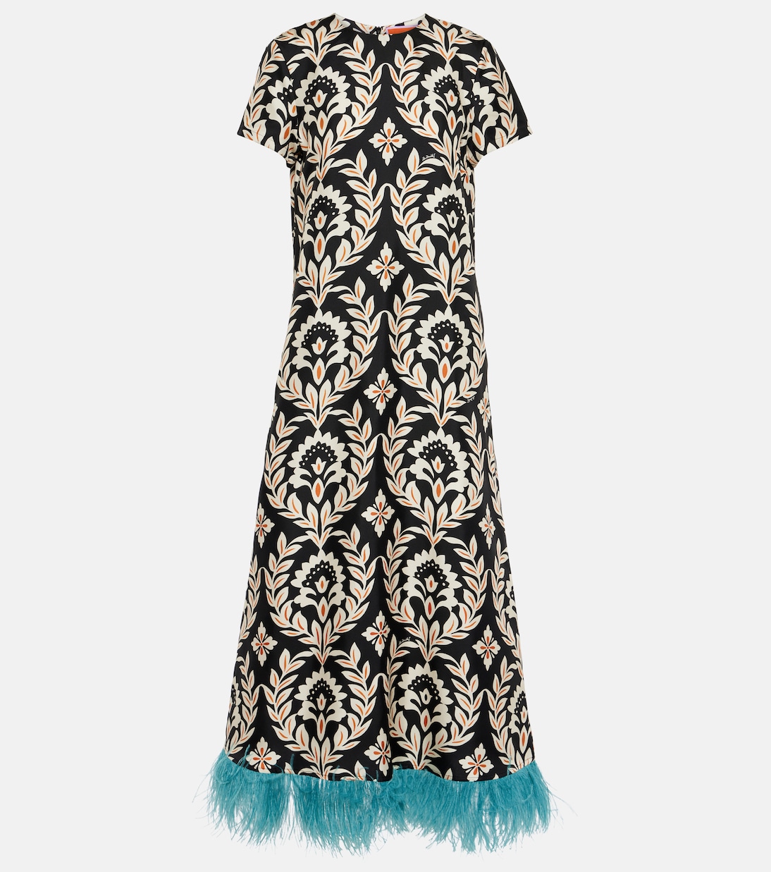Платье макси из шелкового твила с принтом swing La Doublej, мультиколор цена и фото
