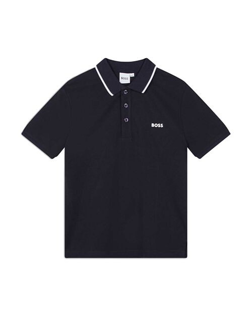 

Рубашка-поло с короткими рукавами для мальчиков – Big Kid BOSS Kidswear, цвет Blue
