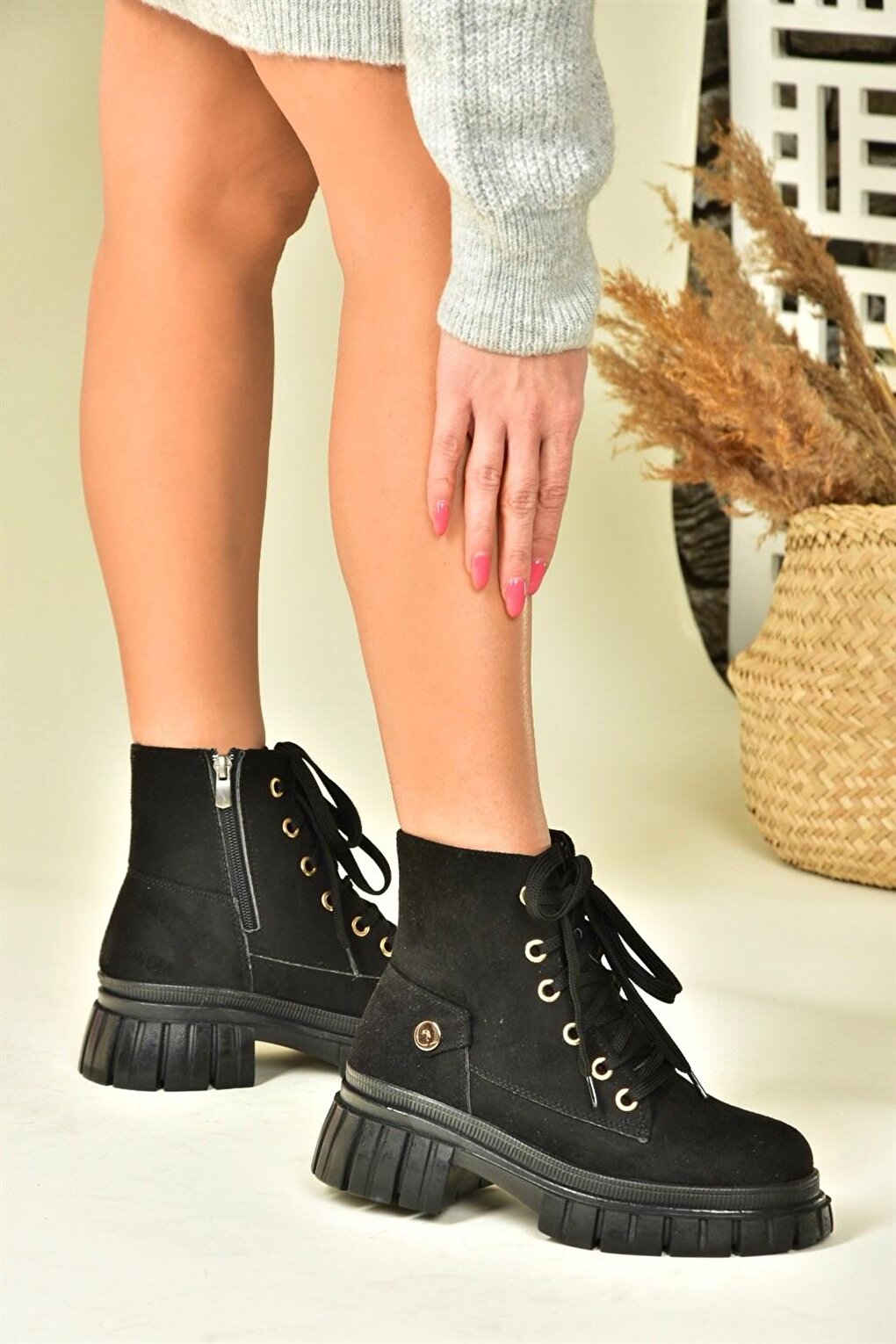 N9730841 Черные женские ботинки Fox Shoes