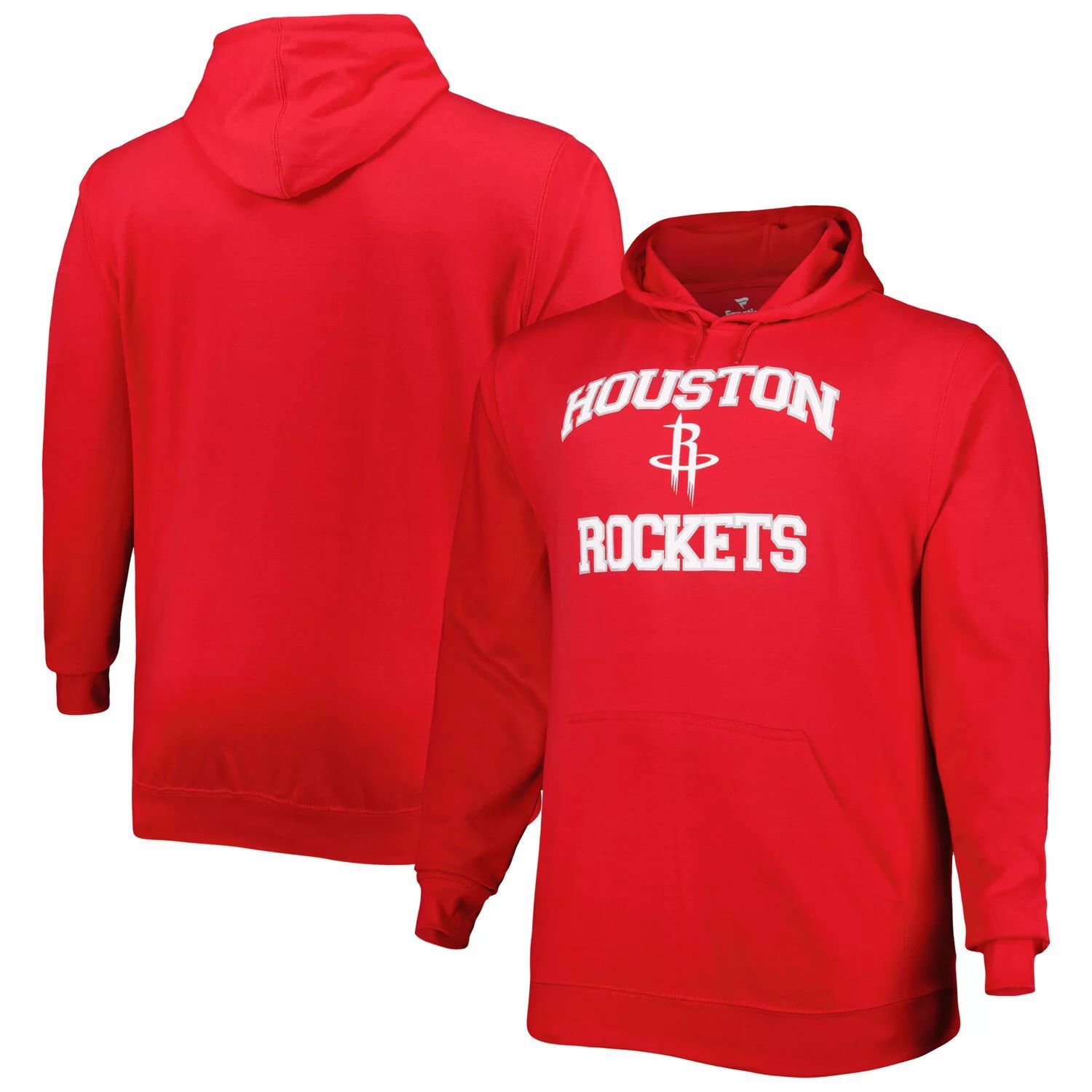 мужская фирменная толстовка с капюшоном red houston rockets big and tall team wordmark fanatics красный Мужской красный пуловер с капюшоном Houston Rockets Big & Tall Heart & Soul