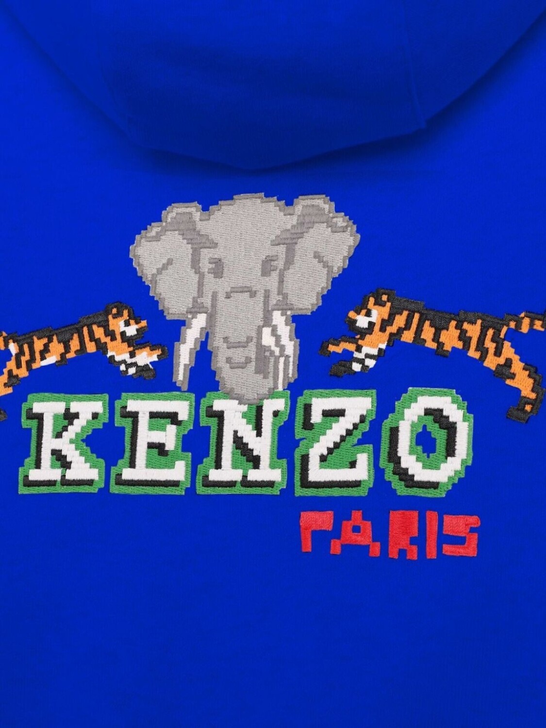 

Худи на молнии с вышитым логотипом Kenzo Kids, синий