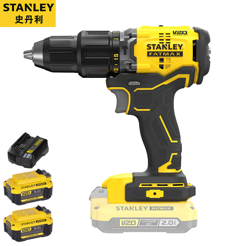 Дрель аккумуляторная Stanley SBD715K-A9 + два аккумулятора 20V/6.0Ah, зарядное устройство