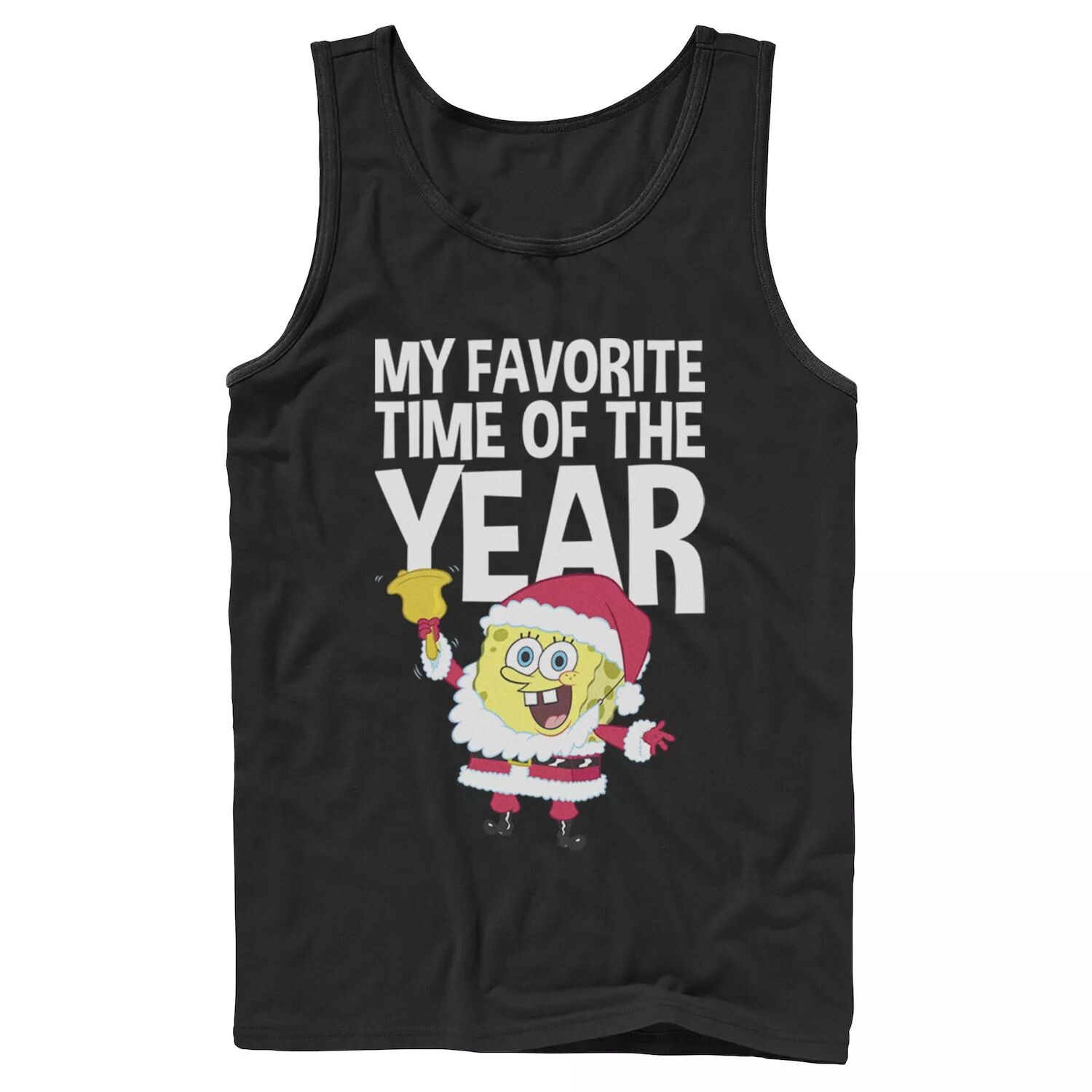 

Мужская футболка Nickelodeon Spongebob Square Pants Santa Christmas Favorite Time с графическим рисунком