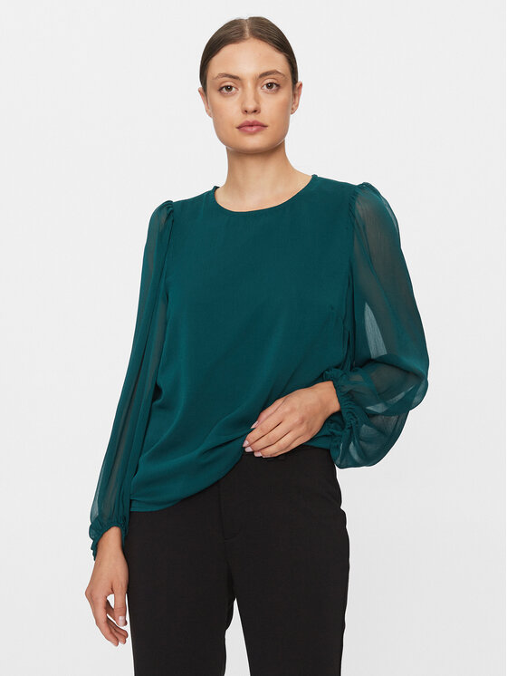Блуза стандартного кроя Vila, зеленый блуза стандартного кроя vila зеленый