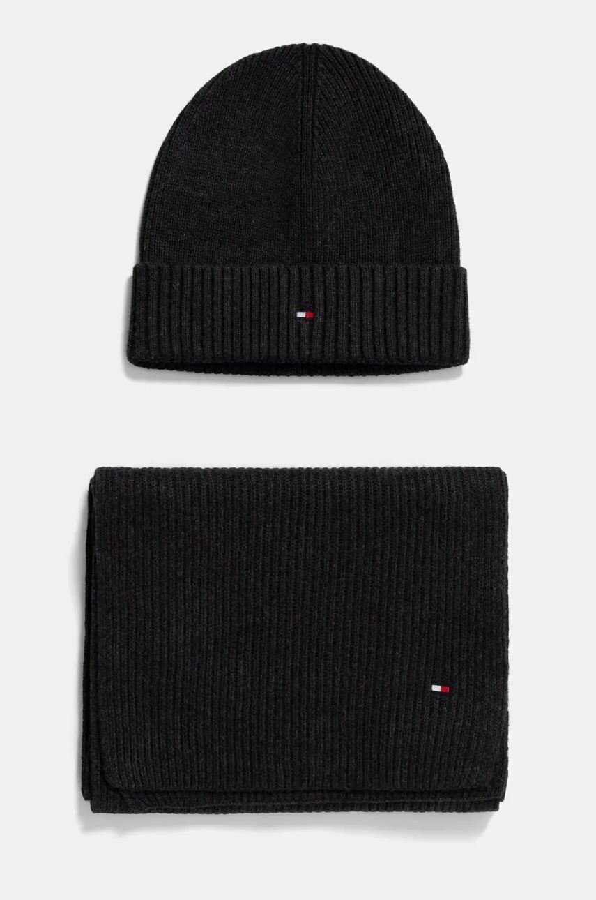 

Шляпа и шарф Tommy Hilfiger с добавлением кашемира, серый