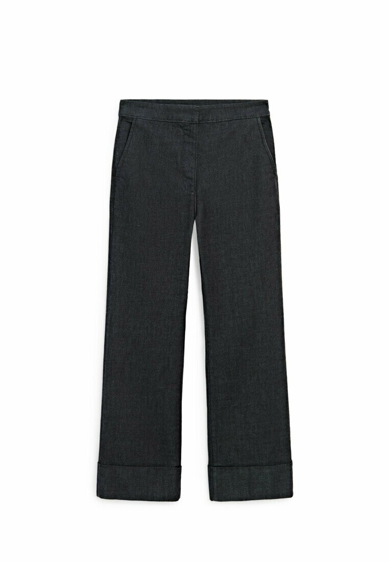 

Джинсы-клеш High-Waist With Turn-Up Hems Massimo Dutti, цвет dark grey