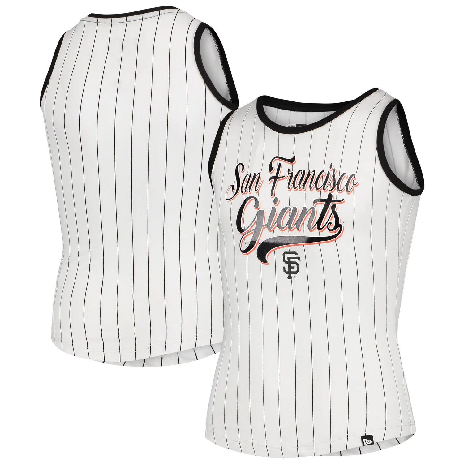

Белая/черная майка в тонкую полоску для девочек New Era San Francisco Giants New Era