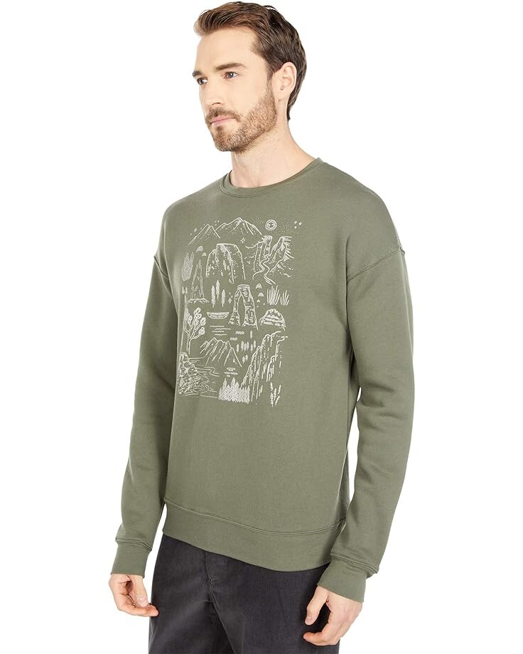 

Толстовка Parks Project Iconic Naturalional Parks Crew Sweatshirt, оливковый
