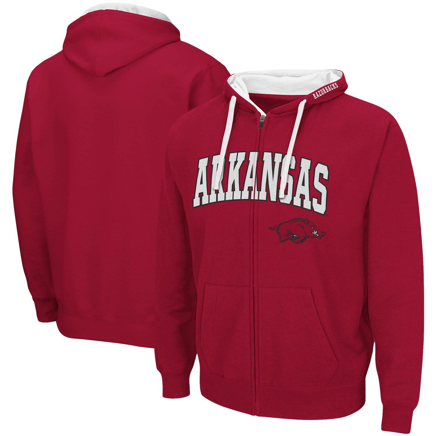 

Мужская толстовка с молнией во всю длину Cardinal Arkansas Razorbacks Big & Tall Colosseum