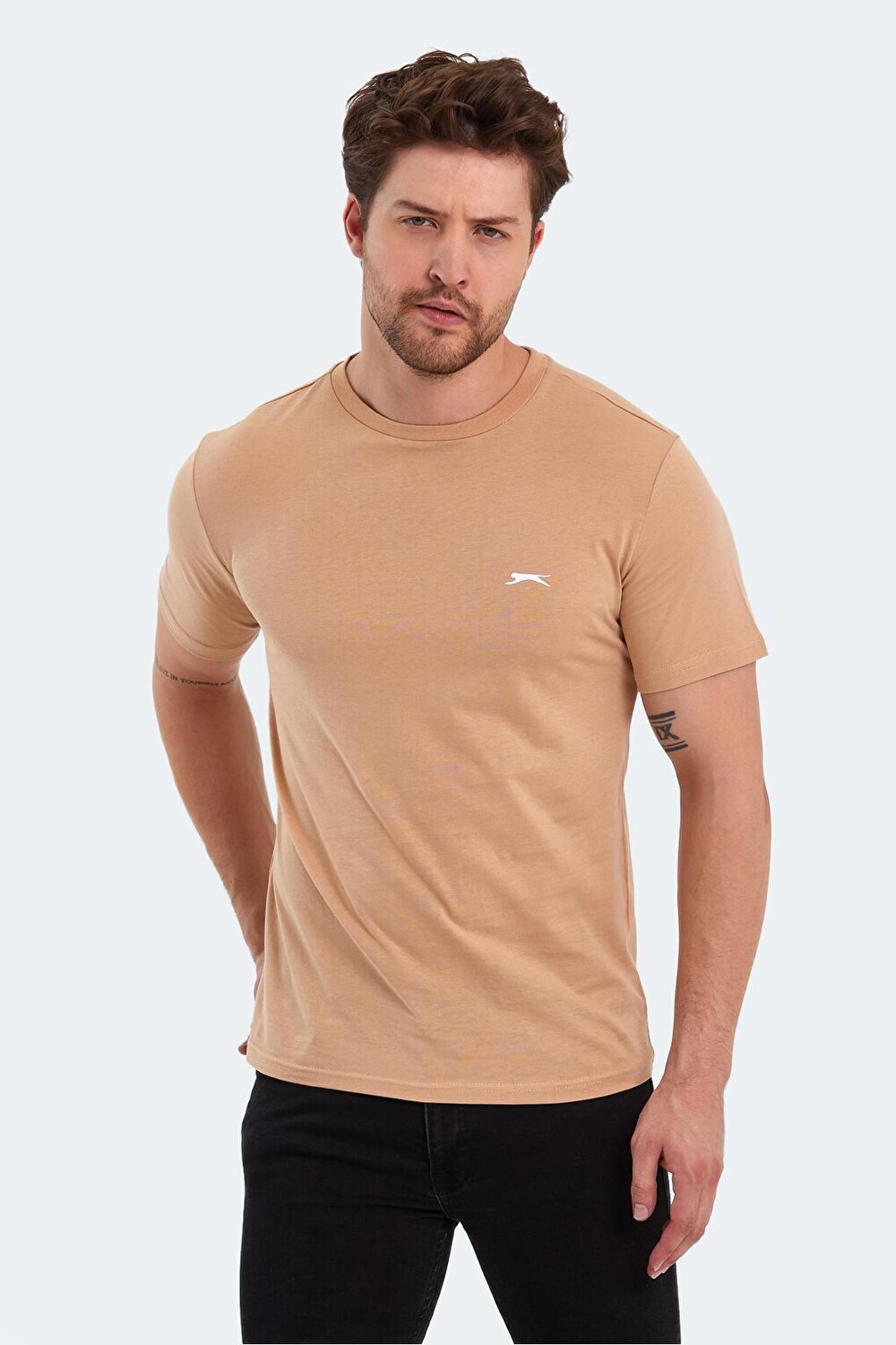

POLL Мужская футболка с коротким рукавом бежевая SLAZENGER, Бежевый