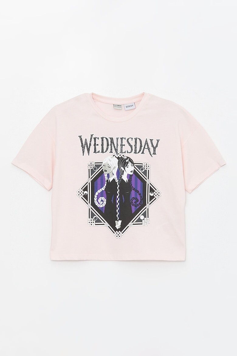 

Короткая футболка с принтом Wednesday Lc Waikiki, розовый