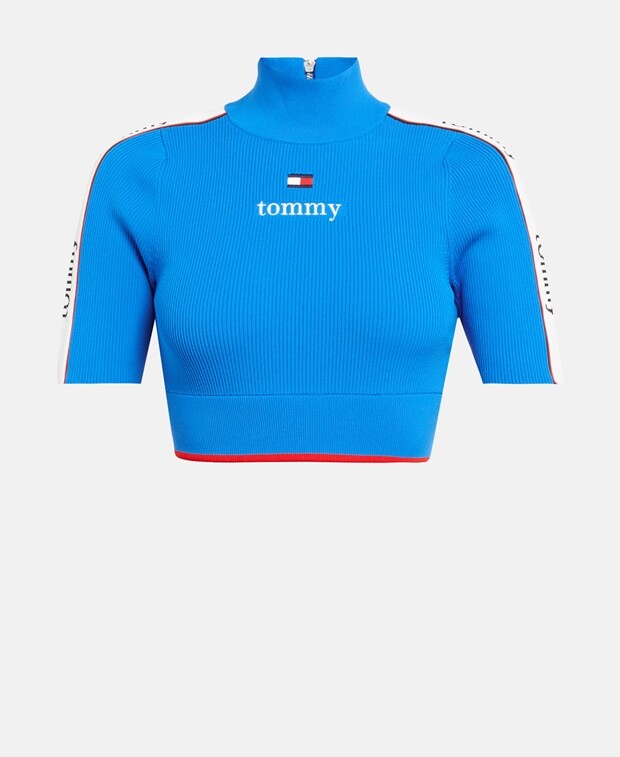 

Вязаный топ Tommy Jeans, лазурный синий
